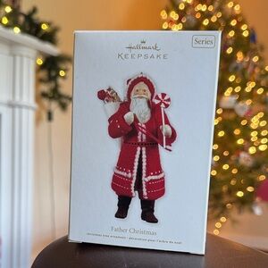 2011 Hallmark Keepsake Father Christmas Santa Ornament in Red and White